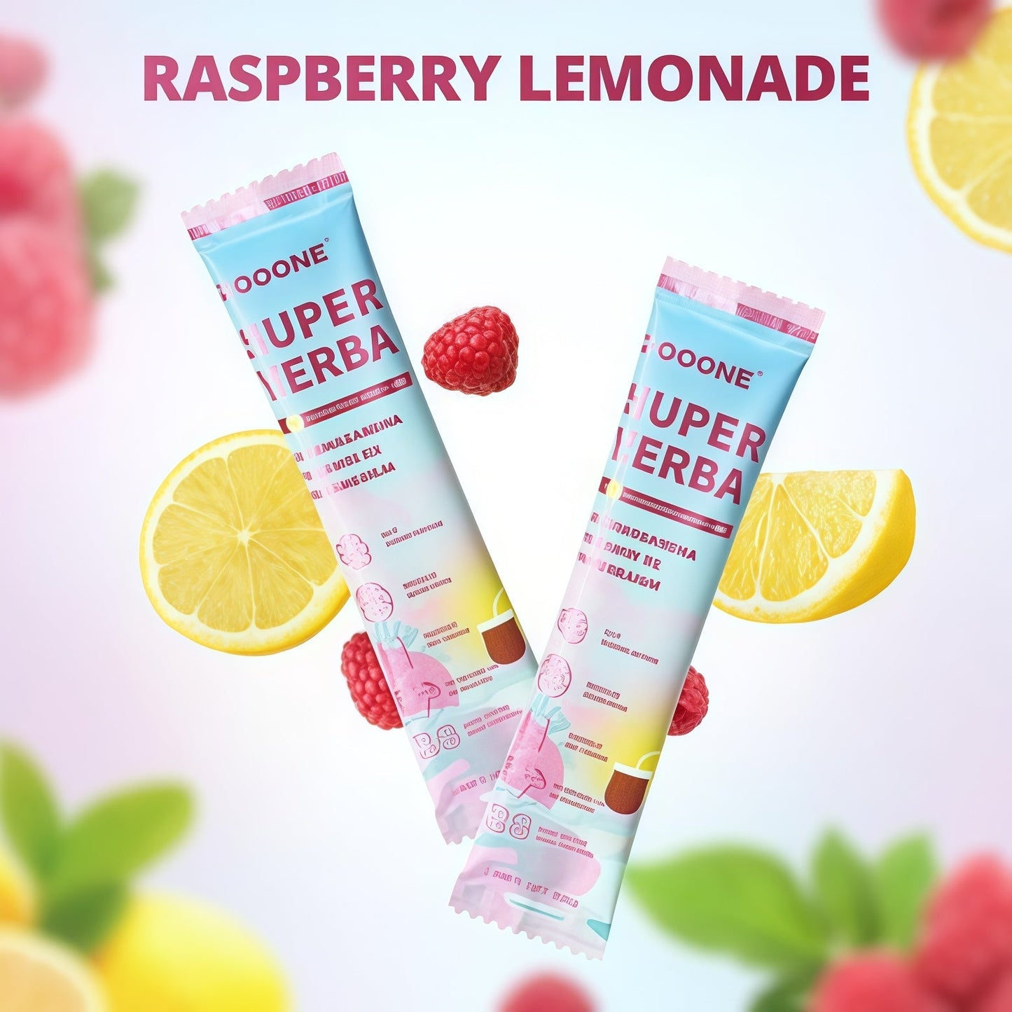 Zooone Super Yerba | Yerba Mate Instant Drink Powder | RASPBERRY LEMONADE Flavor | 30 Servings